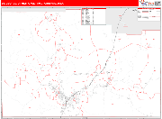 St. George Metro Area Wall Map Red Line Style